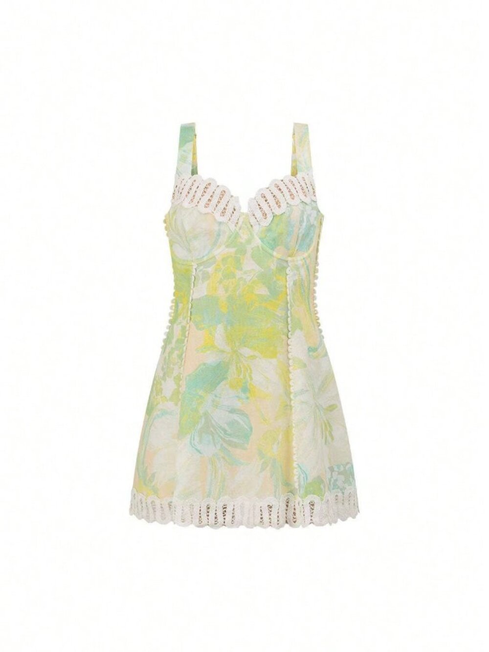 Women's Floral Print Corset Mini Dress - Picture 8 of 8